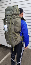 Тактический каркасный походный рюкзак Over Earth модель 615 80 литров Olive - зображення 2