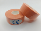 Кінезіо тейп Kinesiology tape 2,5 см х 5 м помаранчевий - зображення 2