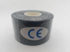 Кинезио тейп Kinesiology tape 3,8 см х 5 м чёрный - изображение 1