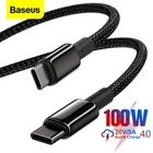 USB кабель Type-C на Type-C BASEUS Tungsten Gold Fast Charging |1m, 100W, 5A|. Black