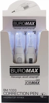 Набір 12 шт. коректорів-ручок Buromax Jobmax 8 мл із металевим наконечником на спиртовій основі (BM.1033)