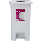 Ведро для мусора MVM с крышкой и педалью BIN-01 45л Серое (BIN-01 45L GRAY)