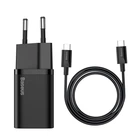 Зарядное устройство Baseus Super Silicone PD Charger 25W USB-C with USB-C to USB-C Cable 1m Black (TZCCSUP-L01)