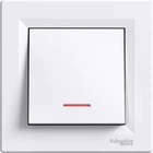 1-клавишный выключатель Schneider Electric Asfora с подсветкой самозажимной Белый с рамкой (EPH1500121)