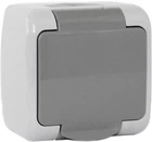 Розетка Erste electric Outdoor із заземленням і кришкою Сіра (E8005-42)