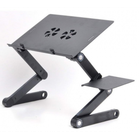 Столик для ноутбука раскладной трансформер с активным охлаждением Laptop Table T8 черный