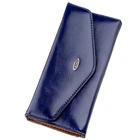 Кошелек женский конверт из гладкой экокожа KIVI-WALLET 19068 Синий