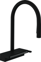 Смеситель для кухни Hansgrohe Aquno Select M81 170 3jet с выдвижным изливом Sbox 73831670 Black Matt