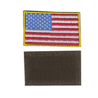 Шеврон патч на липучке флаг Американский с желтой рамкой, 8*5 см, Світлана-К
