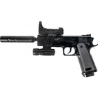 Страйкбольний пістолет Galaxy Beretta 92 з глушником та лазерним прицілом пластиковий - зображення 1