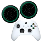 Силіконові накладки на аналогові стики Honson для геймпада Xbox Series X/S чорні із зеленою окантовкою 2 шт