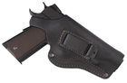 Кобура Colt 1911 поясная + скрытого внутрибрючного ношения не формованная с клипсой (кожа, чёрная)97445 - изображение 1