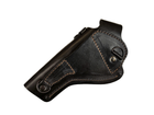 Кобура Револьвер 4 оперативная поясная скрытого внутрибрючного ношения не формованная с клипсой (кожа, чёрная) - изображение 7