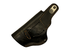 Кобура для Форт-17 поясная + скрытого внутрибрючного ношения с клипсой не формованная кобура (кожаная, чёрная)97530 - изображение 4