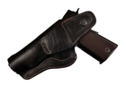 Кобура для Colt 1911 поясная не формованная (кожа, чёрная) - зображення 2