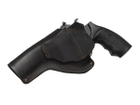 Кобура для Револьвера 4" поясная + скрытого внутрибрючного ношения с клипсой не формованная (кожаная, чёрная) - зображення 3