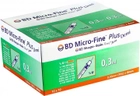 Шприц інсуліновий BD Micro-Fine Demi 0,3мл, 30G, 8 мм - Мікрофайн Демі- 100шт. - зображення 1