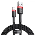 Кабель для айфон с разъёмами USB на Lightning BASEUS cafule (2.4A, 1M). Black-Red