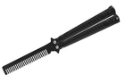Нож бабочка Балисонг расческа тренировочный Field A753-1 Черный - изображение 1