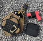 Тактична сумка для прихованого носіння Scout Tactical EDC ambidexter bag coyot/black + органайзер і кобура в комплекті - зображення 1