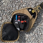 Тактична сумка для прихованого носіння Scout Tactical EDC ambidexter bag coyot/black + органайзер і кобура в комплекті - зображення 4