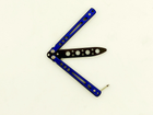Подростковый детский безопасный тренировочный Mini- балисонг нож-бабочка для трюков и флиппинга, синий, 964 - зображення 7