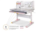 Детский стол Mealux Edmonton Multicolor с полкой cтолешница белая / накладки серые и розовые BD-610 W/МС + PN с полкой