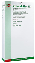 Повязка для устранения неприятного запаха, антибактериальная Lohmann Rauscher стерильная Vliwaktiv Ag 10 х 20 см х 10 шт (4021447309408) - изображение 1