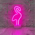 Неоновый светильник ночник Фламинго настольная декоративная лампа Neon Decoration Lamp - Розовый