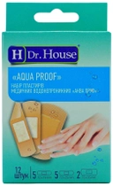 Набір пластирів медичних Dr.House Aqua proof водонепроникних 12 шт. (5065454539143) - зображення 1