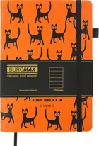 Блокнот деловой Buromax Relax A5 в линию 96 листов обложка из искусственной кожи Оранжевый (BM.295201-11)