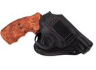 Кобура Револьвер 25 поясная скрытого внутрибрючного ношения формованная с клипсой кожа черная MS - изображение 1