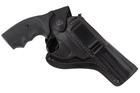 Кобура поясная скрытого внутрибрючного ношения для Револьвера 4 с клипсой формованная кожаная чёрная MS - изображение 1