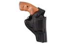 Кобура Револьвер 3 поясная скрытого внутрибрючного ношения формованная с клипсой кожа чёрная MS - изображение 2