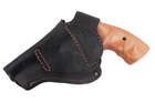 Кобура Револьвер 3 поясна прихованого внутрішньобрючного носіння формована з кліпсою шкіра чорна MS - зображення 3