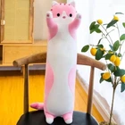 Большая мягкая плюшевая игрушка Длинный Кот Батон котейка-подушка Розовый 90 см