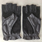 Мужские тактические кожаные перчатки для военных (спецназ) без пальцев без подкладки GlovesUA мод.312 р.9 черные - изображение 4