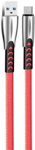 Кабель ColorWay USB - Type-C (zinc alloy) 2.4А 1 м Red (CW-CBUC012-RD)