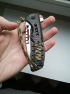 Нож тактический, складной нож карманный для рыблки, охоты, Bounce TO-8344, черный - изображение 6