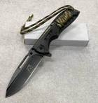 Нож тактический, складной нож карманный для рыблки, охоты, Bounce TH-4117, черный - изображение 1