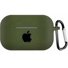 Чехол для AirPods Pro Logo Silicone case с карабином (12) Khaki зеленый