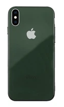 Чехол стеклянный Glass case для IPhone Xs max (05) Forest green темно зеленый