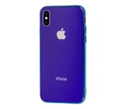 Чохол скляний Glass case для IPhone Xs max (13) Shiny Blue яскраво синій