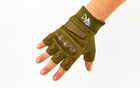 Перчатки тактические с открытыми пальцами SILVER KNIGHT 7053 L Оливковые - изображение 2