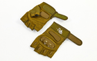 Перчатки тактические с открытыми пальцами SILVER KNIGHT 7053 L Оливковые - изображение 5