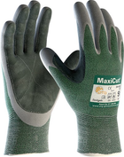 Захисні рукавички від порізів з шкіряним покриттям ATG MaxiCut 34-450 LP тактичні 10 XL зелено сірі - зображення 1