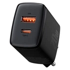 Сетевое зарядное устройство BASEUS Compact Quick Charger 1USB/1Type-C, QC/PD, 20W, 3A| с быстрой зарядкой Black (CCXJ-B01)