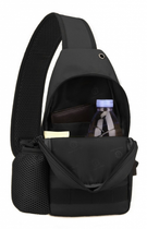 Армейская сумка рюкзак с USB портом Защитник 129-B черный - изображение 4
