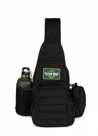Армейский однолямочный рюкзак Защитник 127-B черный - изображение 5