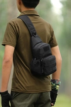 Армейский однолямочный рюкзак Защитник 127-B черный - изображение 8